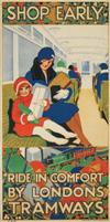 ROWLES (DATES UNKNOWN). SHOP EARLY / RIDE IN COMFORT. 1928. 29x19 inches, 75x50 cm. Waterlow & Sons, London.